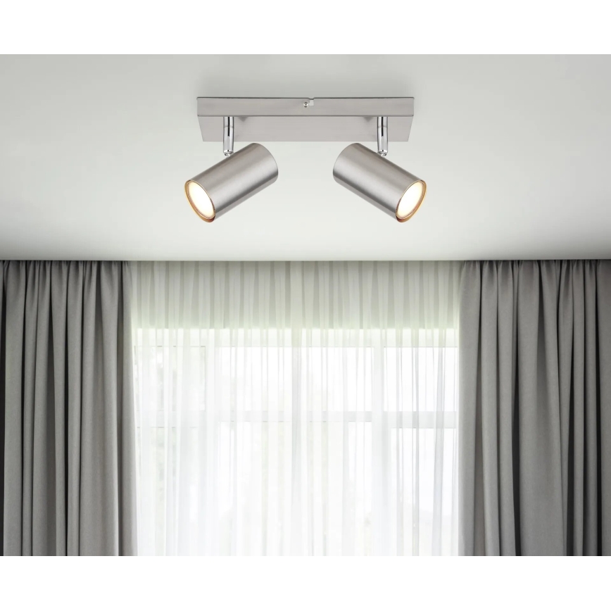 Globo - Reflektor 2xGU10/25W/230V mat krom