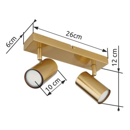 Globo - Reflektor 2xGU10/35W/230V zlata