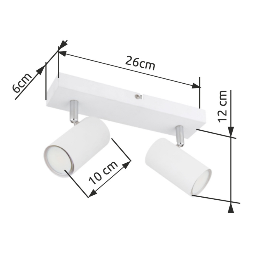 Globo - Reflektor 2xGU10/35W/230V bela