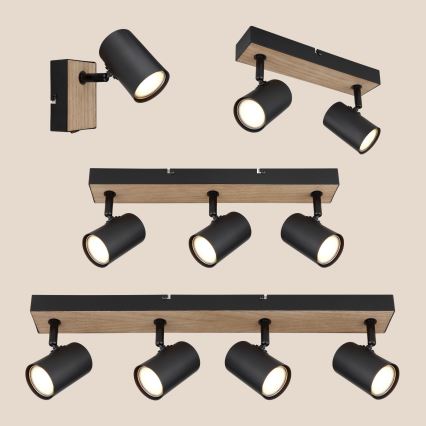 Globo - Reflektor 3xGU10/35W/230V črna/rjava