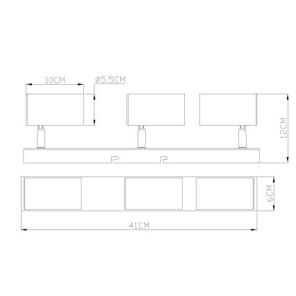 Globo - Reflektor 3xGU10/25W/230V oranžna