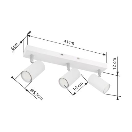 Globo - Reflektor 3xGU10/35W/230V bela