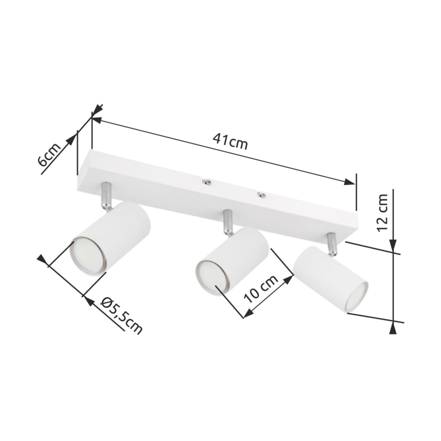 Globo - Reflektor 3xGU10/35W/230V bela