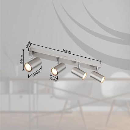 Globo - Reflektor 4xGU10/25W/230V mat krom