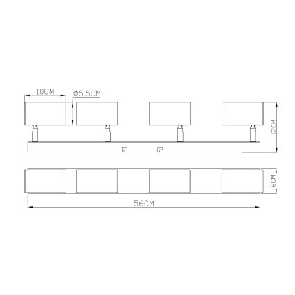 Globo - Reflektor 4xGU10/35W/230V črna