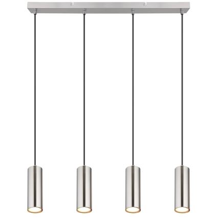 Globo - Lestenec na vrvici 4xGU10/35W/230V mat krom