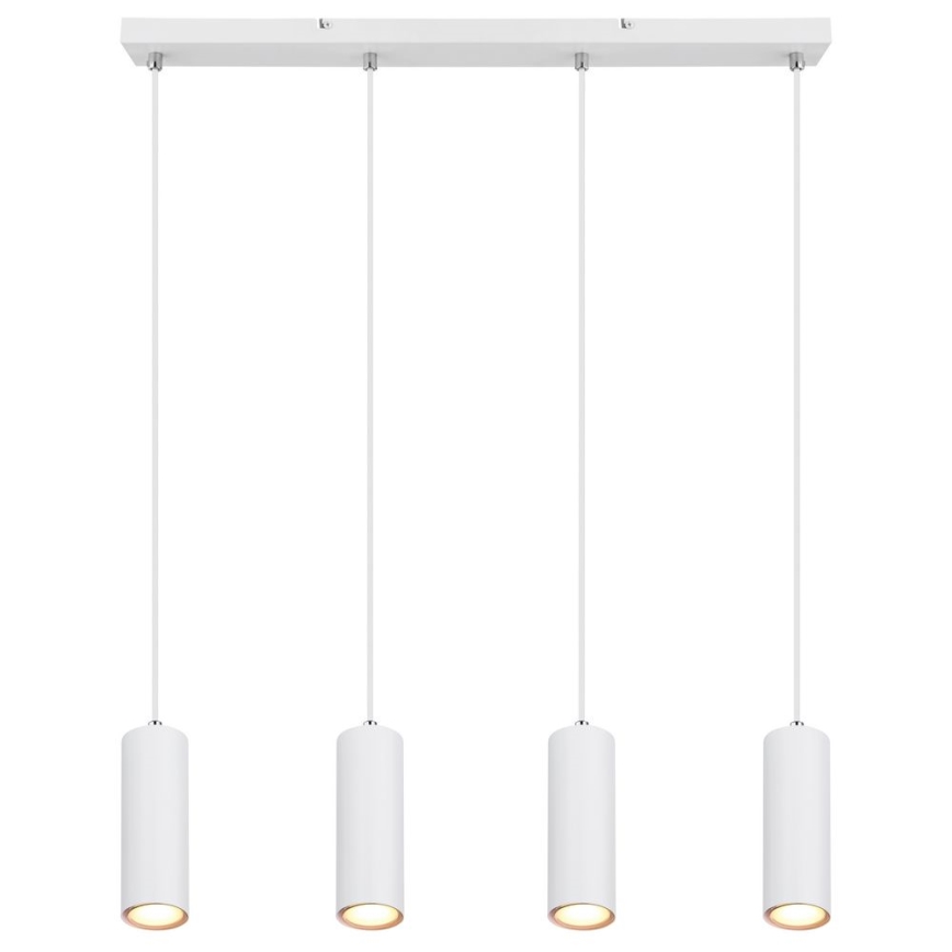 Globo - Lestenec na vrvici 4xGU10/35W/230V bela