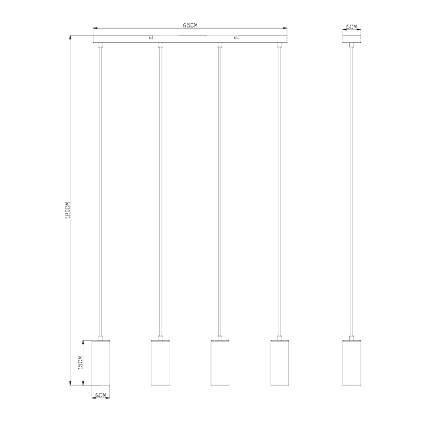Globo - Lestenec na vrvici 4xGU10/35W/230V bela