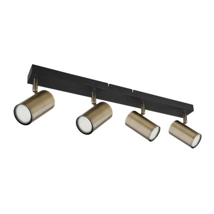 Globo - Reflektor 4xGU10/35W/230V črna/medenina