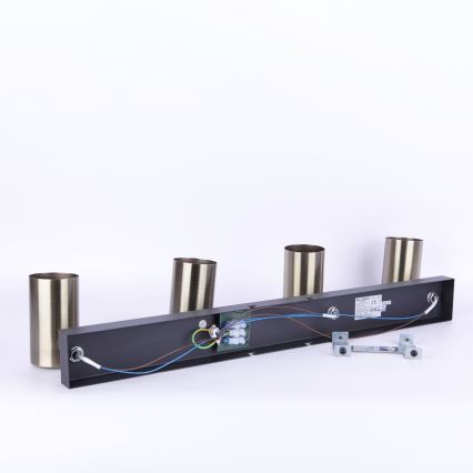 Globo - Reflektor 4xGU10/35W/230V črna/medenina