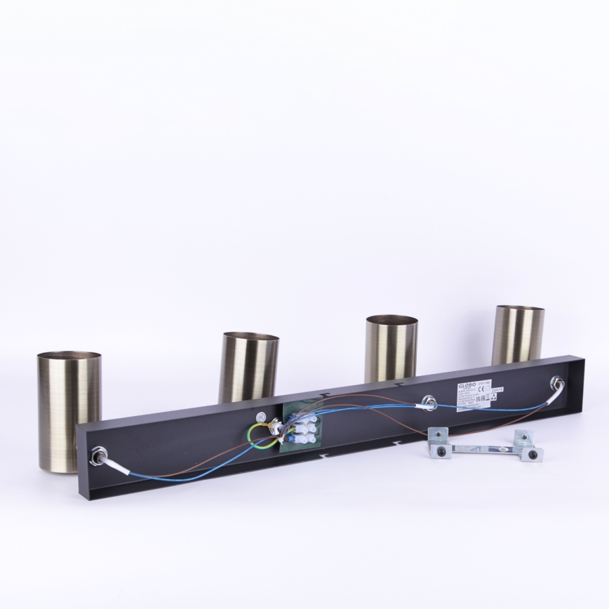 Globo - Reflektor 4xGU10/35W/230V črna/medenina