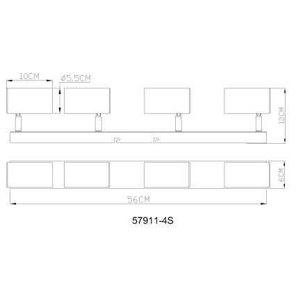 Globo - Reflektor 4xGU10/25W/230V
