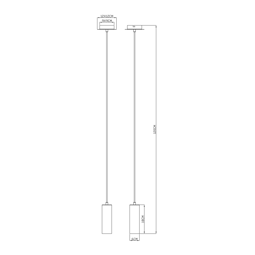 Globo - Lestenec na vrvici 1xGU10/35W/230V črna