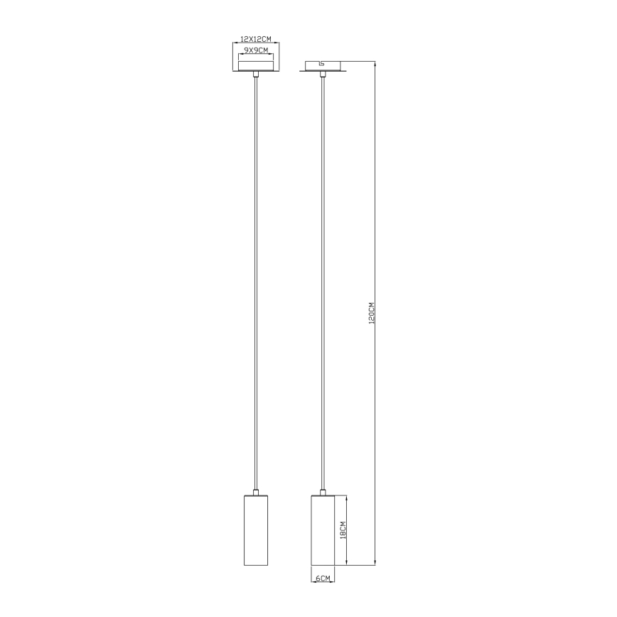 Globo - Lestenec na vrvici 1xGU10/35W/230V siva/rjava
