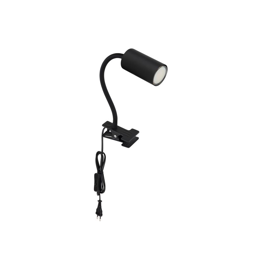 Globo - Fleksibilna svetilka s sponko 1xGU10/25W/230V črna