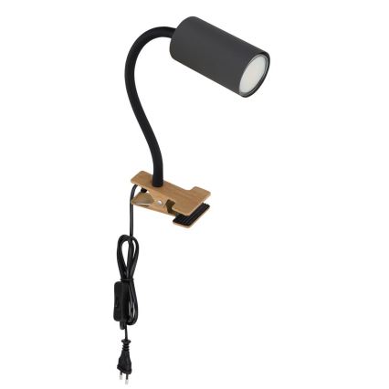 Globo - Fleksibilna svetilka s sponko 1xGU10/25W/230V siva/rjava