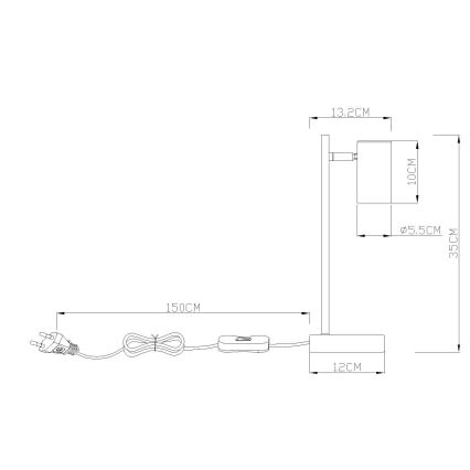 Globo - Namizna svetilka 1xGU10/5W/230V siva/antracit