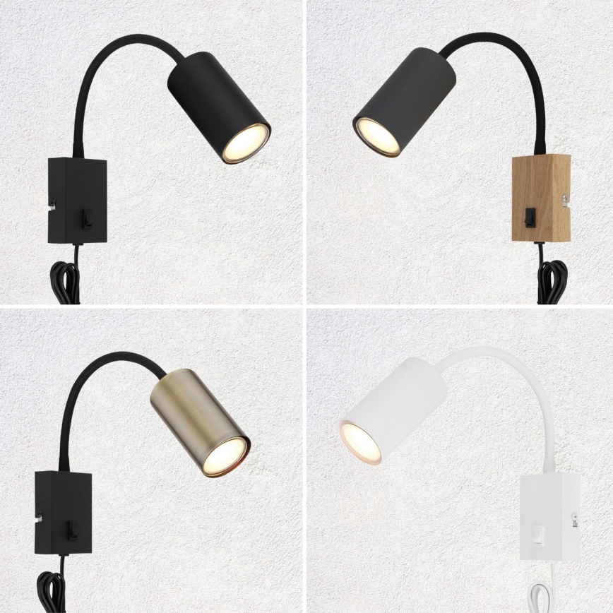 Globo - Fleksibilna stenska svetilka 1xGU10/25W/230V črna