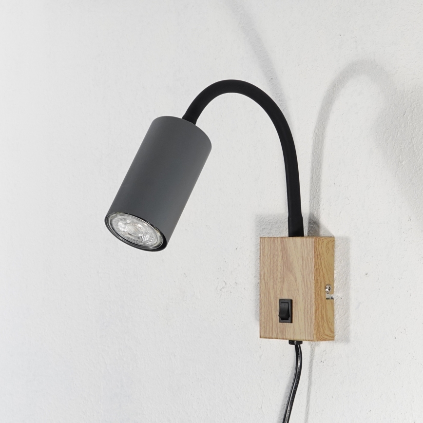 Globo - Fleksibilna stenska svetilka 1xGU10/25W/230V siva/rjava