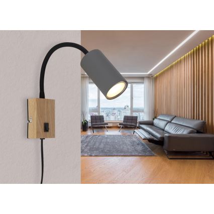 Globo - Fleksibilna stenska svetilka 1xGU10/25W/230V siva/rjava