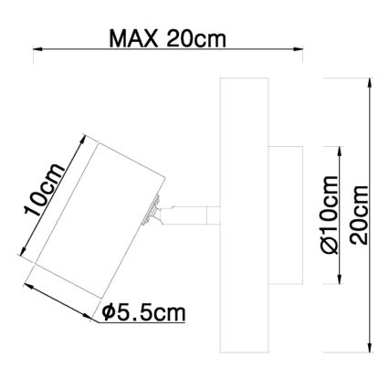 Globo - Stenski reflektor 1xGU10/5W/230V les/kovina