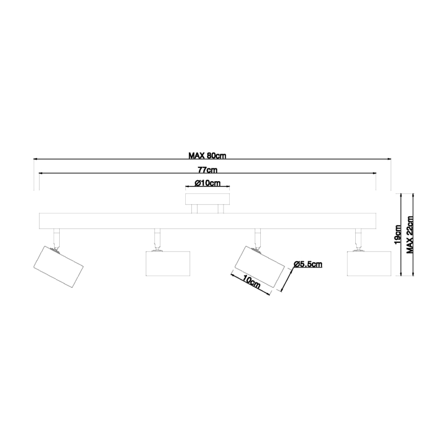Globo - Reflektor 4xGU10/5W/230V les/kovina