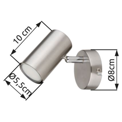 Globo - Stenski reflektor 1xGU10/25W/230V mat krom