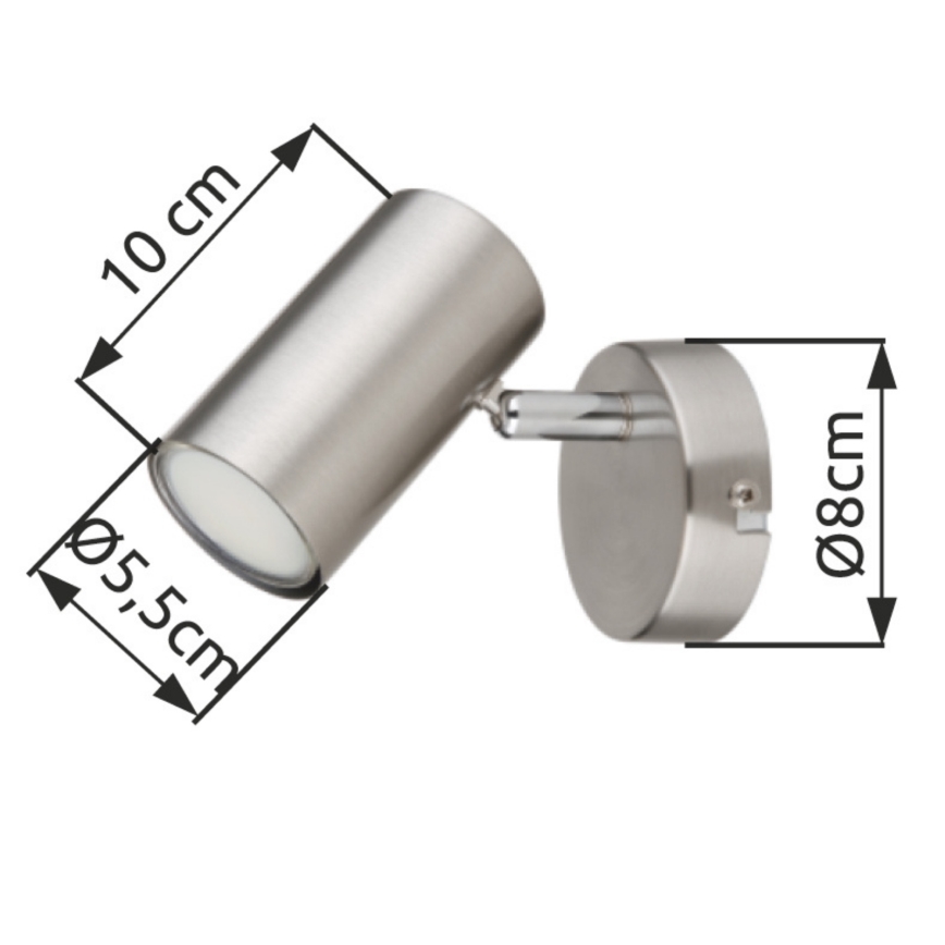 Globo - Stenski reflektor 1xGU10/25W/230V mat krom