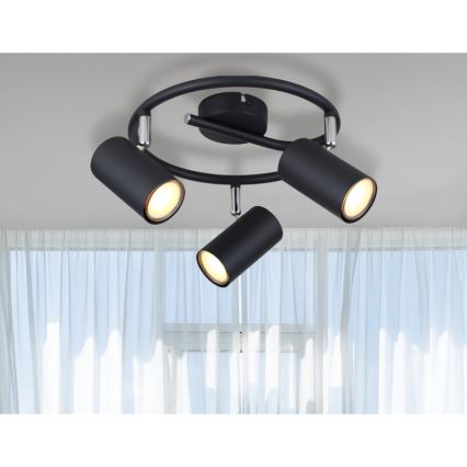Globo - Reflektor 3xGU10/25W/230V črna