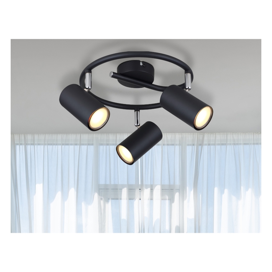 Globo - Reflektor 3xGU10/25W/230V črna