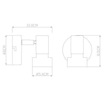 Globo - Stenski reflektor 1xGU10/25W/230V črna/zlata