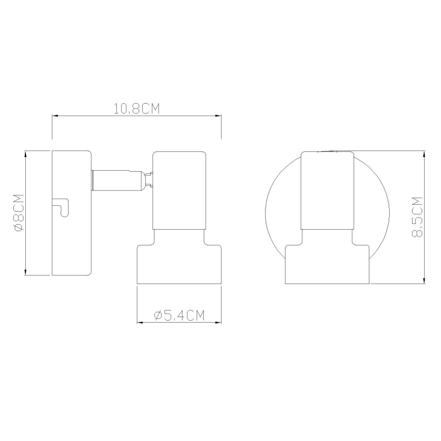 Globo - Stenski reflektor 1xGU10/25W/230V črna/zlata