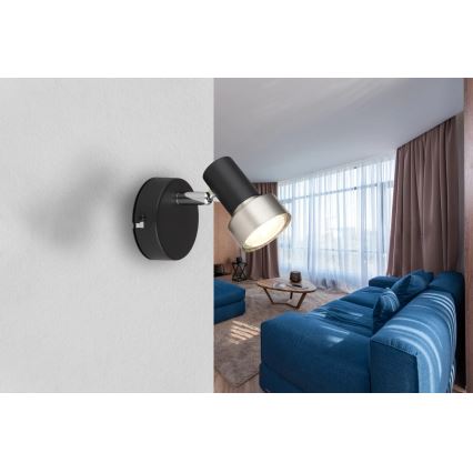 Globo - Stenski reflektor 1xGU10/25W/230V črna/srebrna