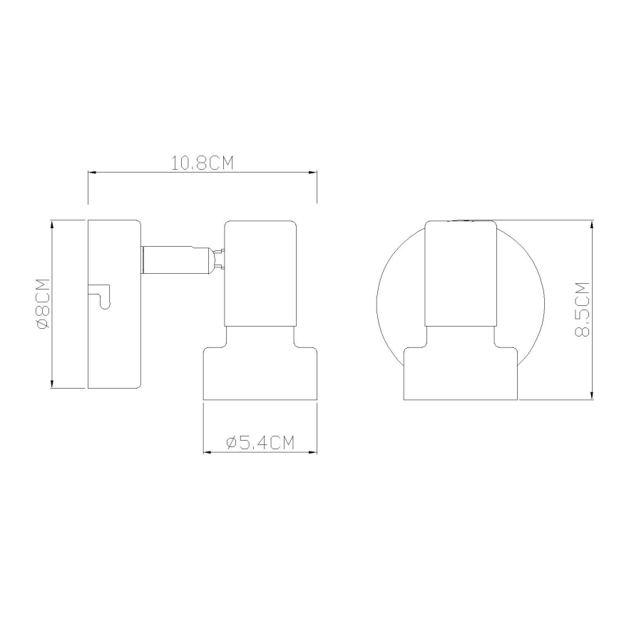 Globo - Stenski reflektor 1xGU10/25W/230V črna/srebrna