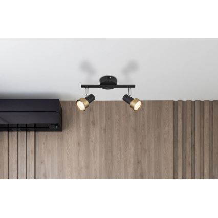Globo - Reflektor  2xGU10/25W/230V črna/zlata