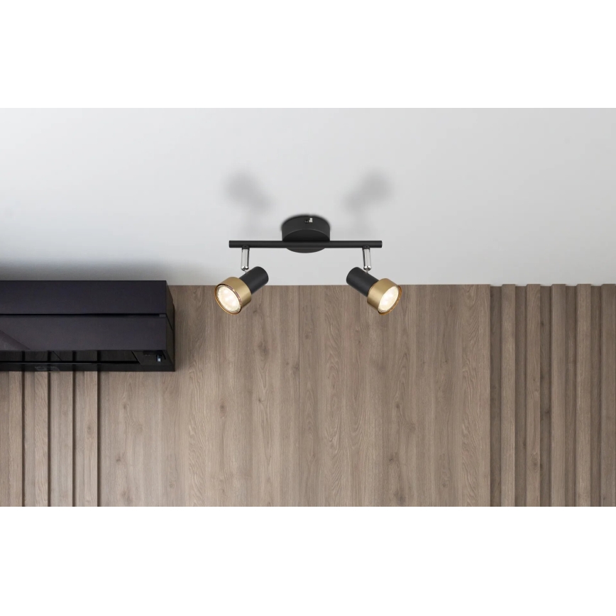 Globo - Reflektor  2xGU10/25W/230V črna/zlata