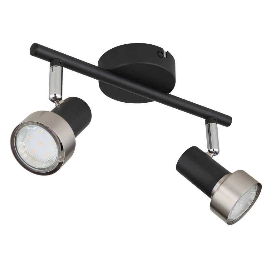 Globo - Reflektor  2xGU10/25W/230V črna/srebrna