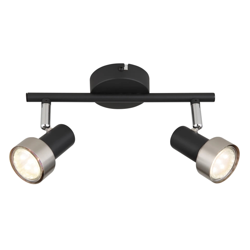 Globo - Reflektor  2xGU10/25W/230V črna/srebrna
