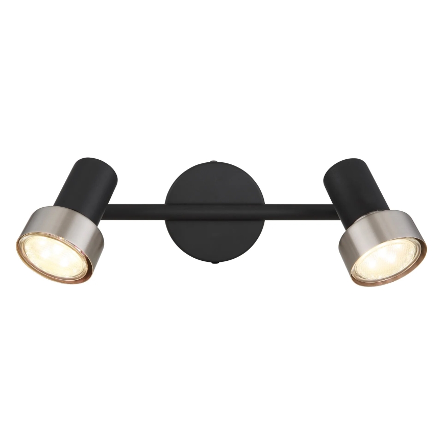 Globo - Reflektor  2xGU10/25W/230V črna/srebrna