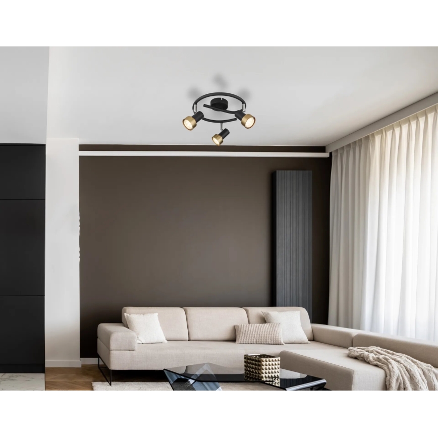 Globo - Reflektor  3xGU10/25W/230V črna/zlata