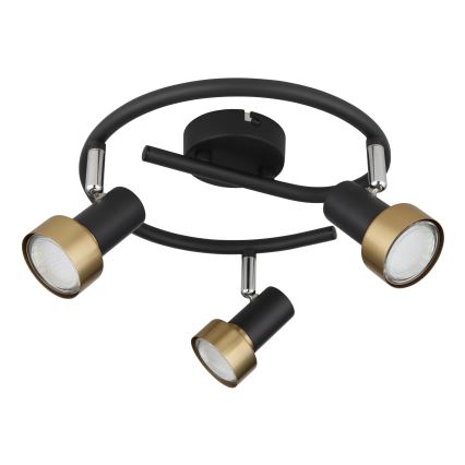 Globo - Reflektor  3xGU10/25W/230V črna/zlata
