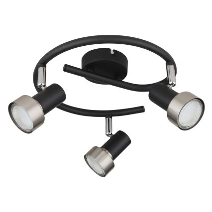 Globo - Reflektor  3xGU10/25W/230V črna/srebrna