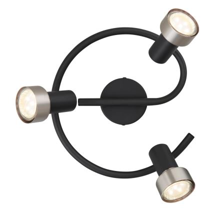 Globo - Reflektor  3xGU10/25W/230V črna/srebrna
