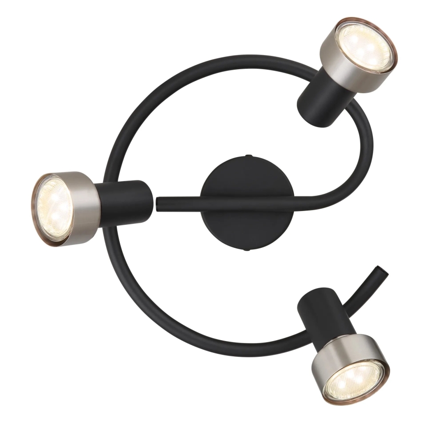 Globo - Reflektor  3xGU10/25W/230V črna/srebrna