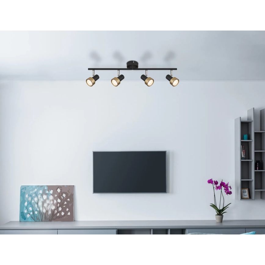 Globo - Reflektor  4xGU10/25W/230V črna/zlata