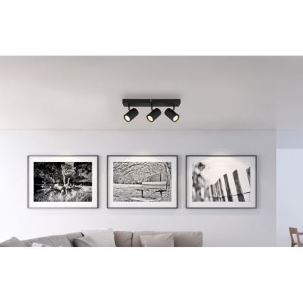 Globo - Reflektor 3xGU10/25W/230V črna