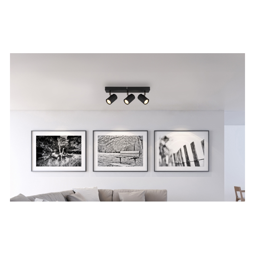 Globo - Reflektor 3xGU10/25W/230V črna