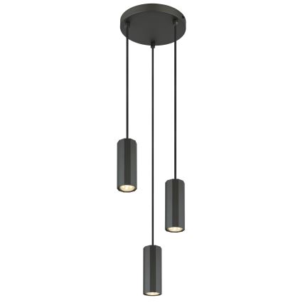 Globo - Lestenec na vrvici 3xGU10/25W/230V črna