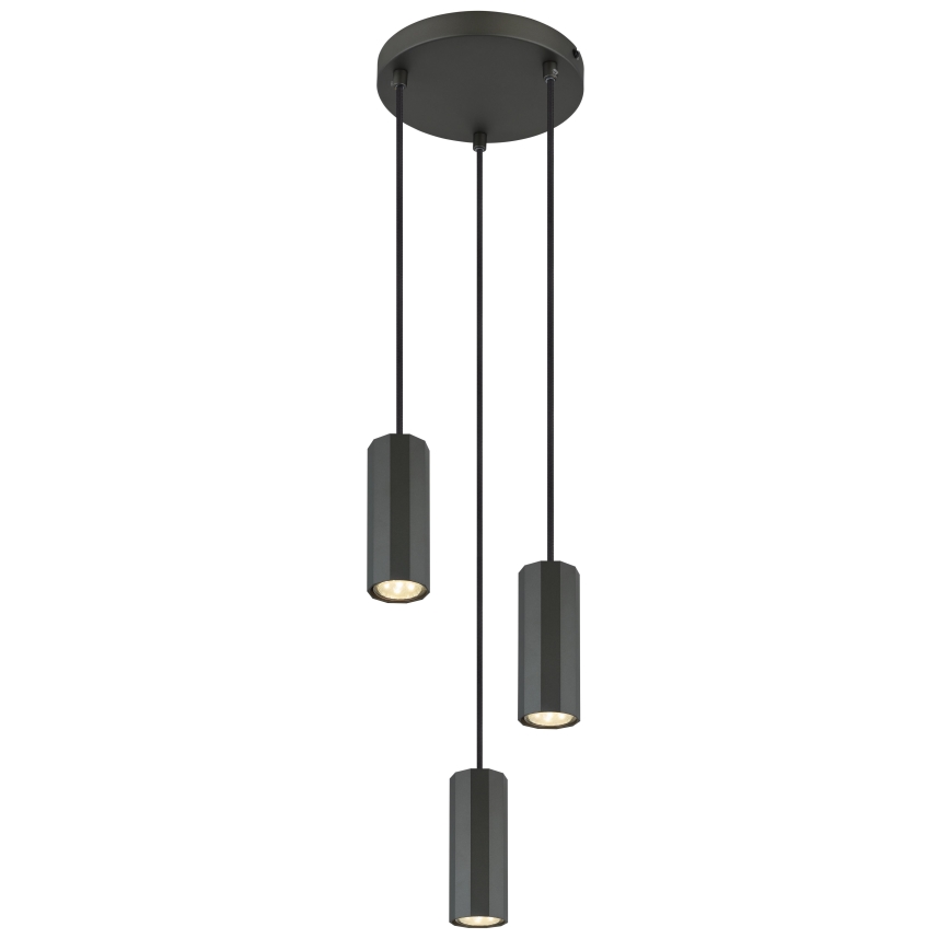 Globo - Lestenec na vrvici 3xGU10/25W/230V črna