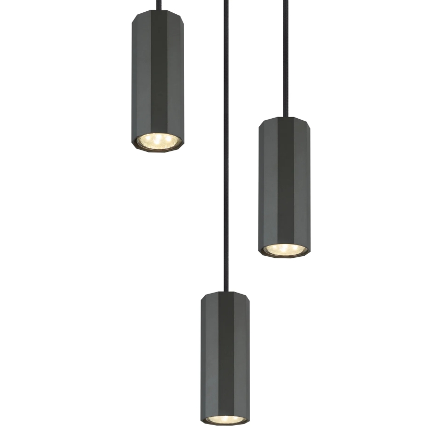 Globo - Lestenec na vrvici 3xGU10/25W/230V črna